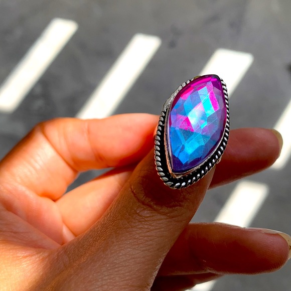 Jewelry - RAINBOW TOPAZ FACETTED STERLING SILVER RING